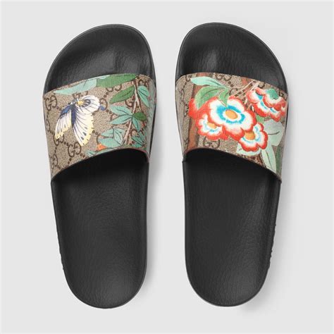 women's gucci slides with gold buckle|Gucci sandals.